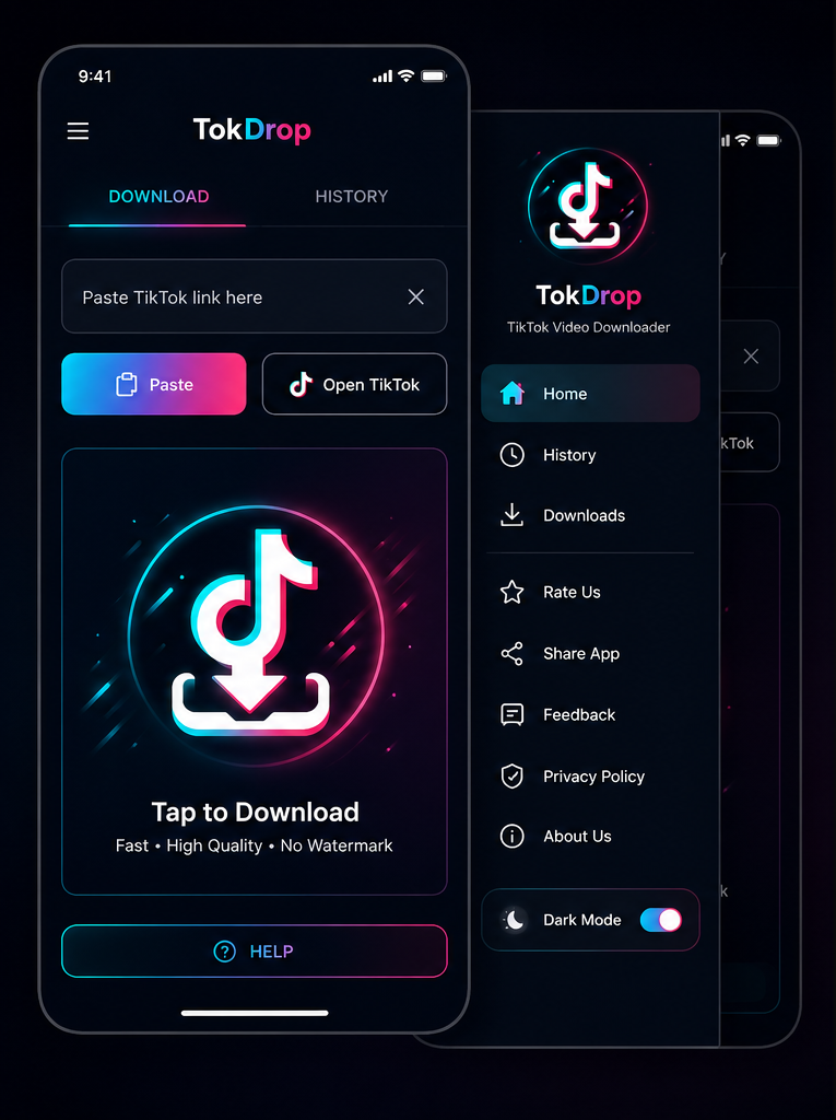 TokDrop app download screen